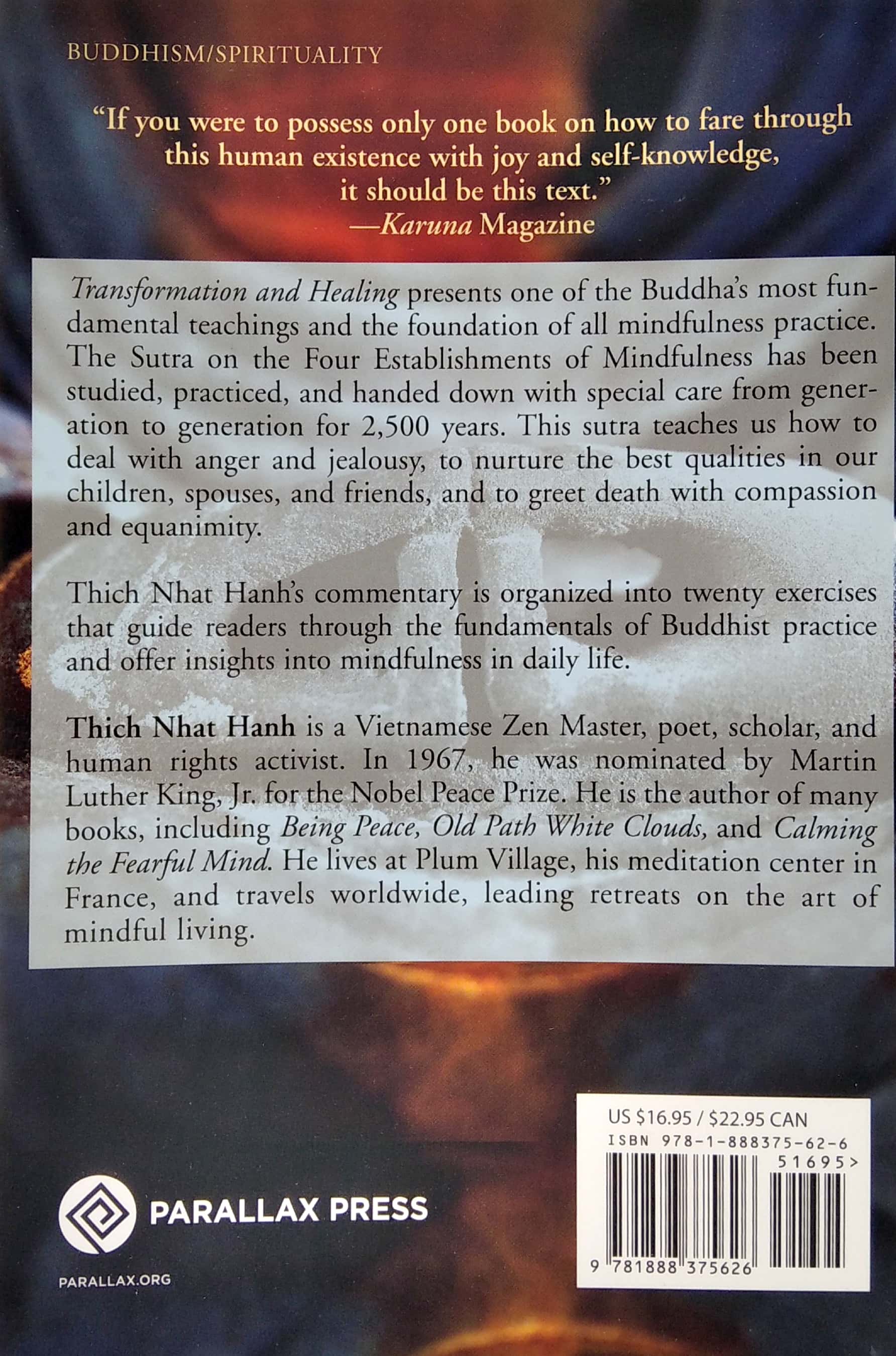 transformation and healing : sutra on the four establishments of mindfulness