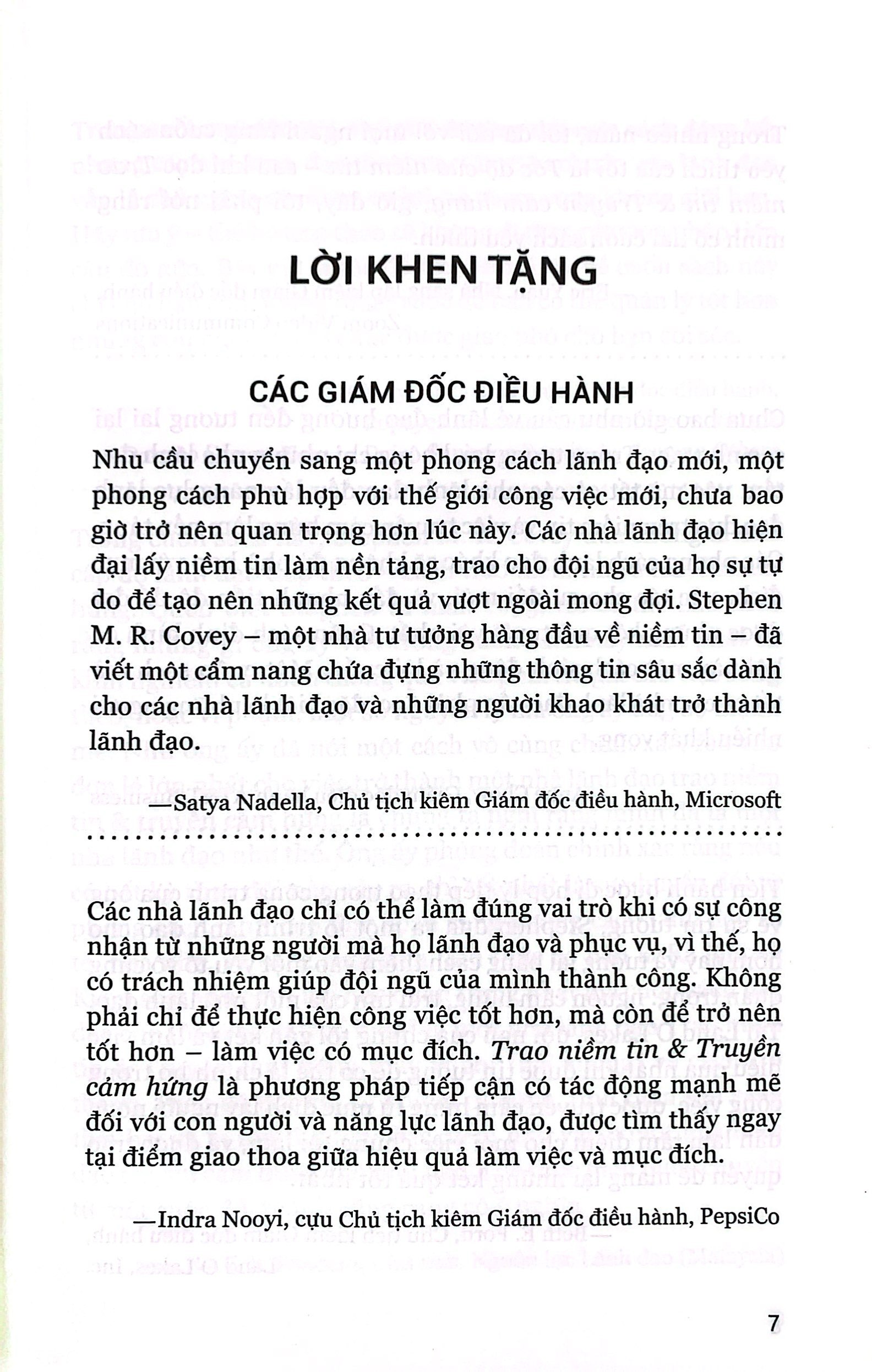 trao niềm tin và truyền cảm hứng - trust and inspire