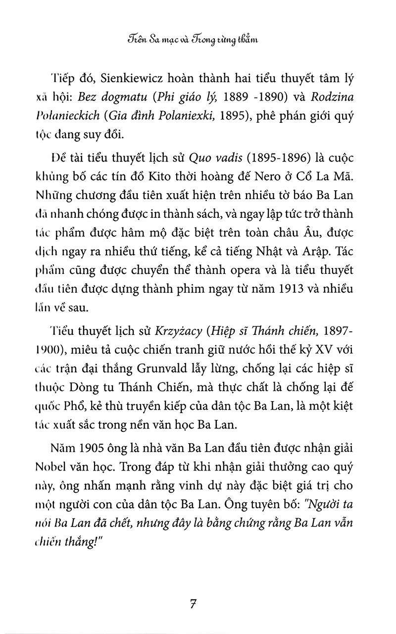 trên sa mạc và trong rừng thẳm
