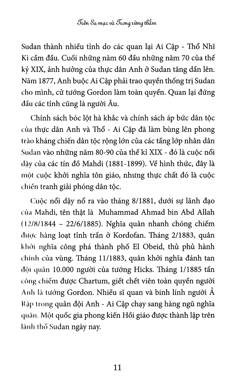 trên sa mạc và trong rừng thẳm