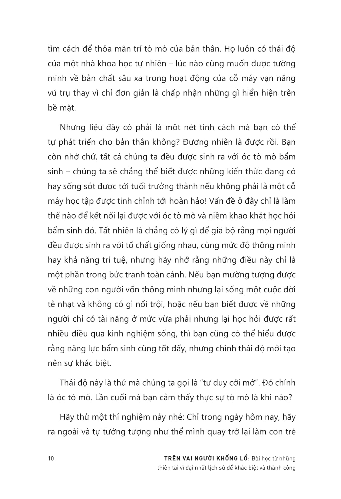 trên vai người khổng lồ - bài học từ những thiên tài vĩ đại nhất lịch sử để khác biệt và thành công