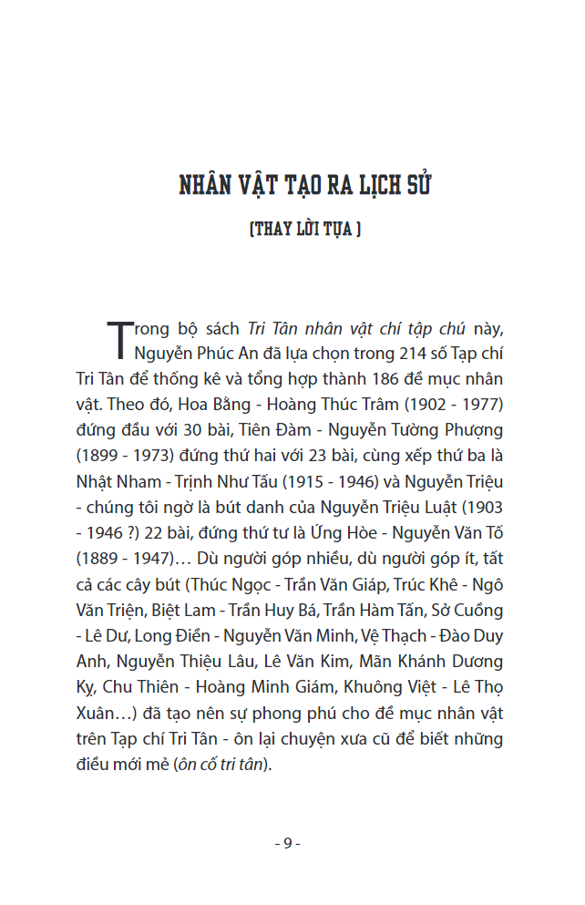 tri tân nhân vật chí tạp chú - quyển 1 - từ thời bắc thuộc đến nhà trần