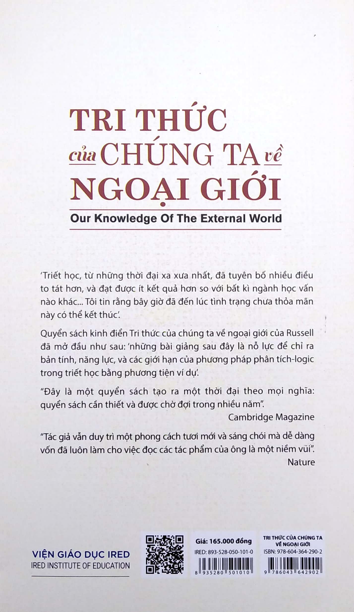 tri thức của chúng ta về ngoại giới