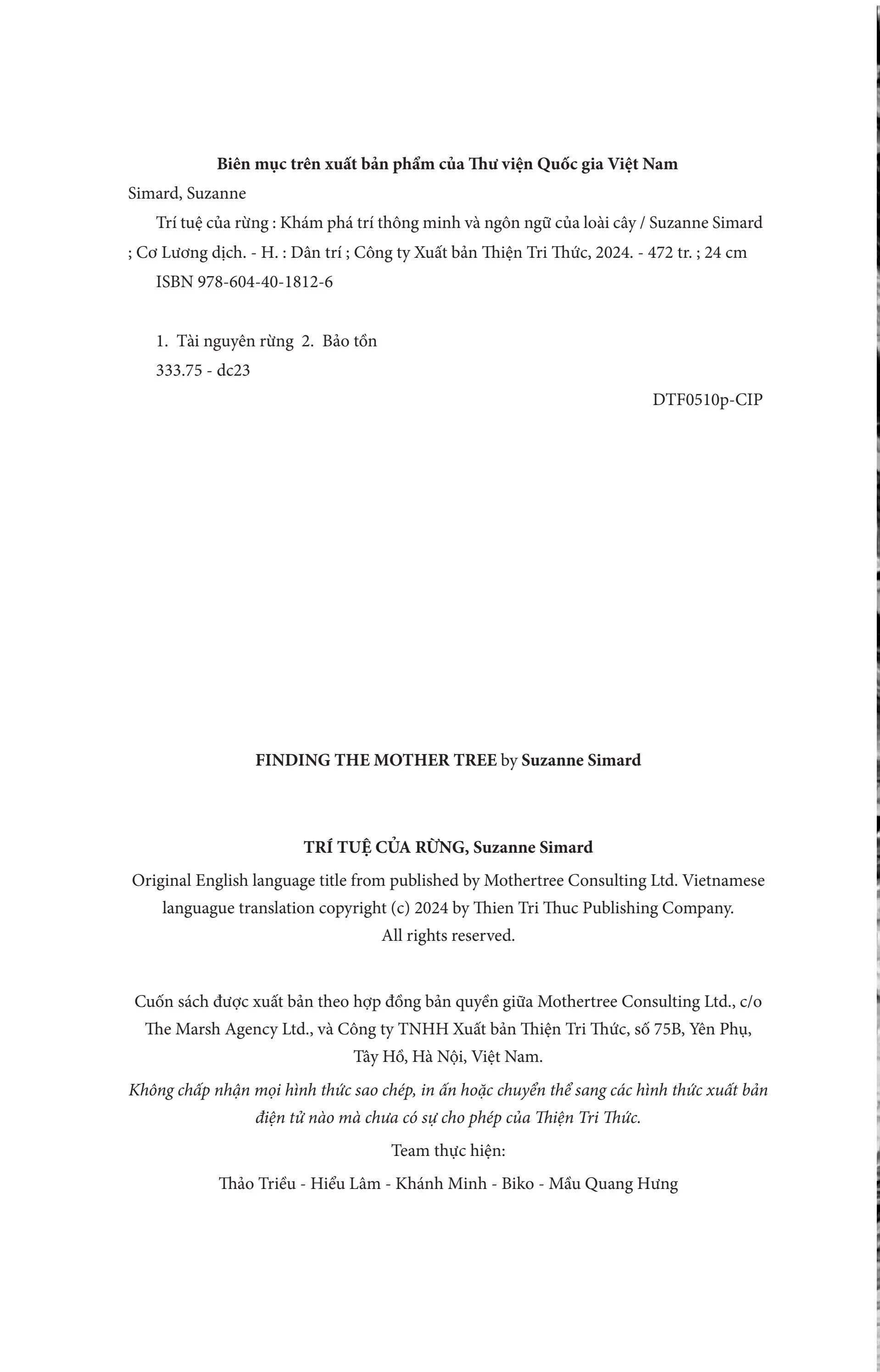 trí tuệ của rừng - khám phá trí thông minh và ngôn ngữ của loài cây