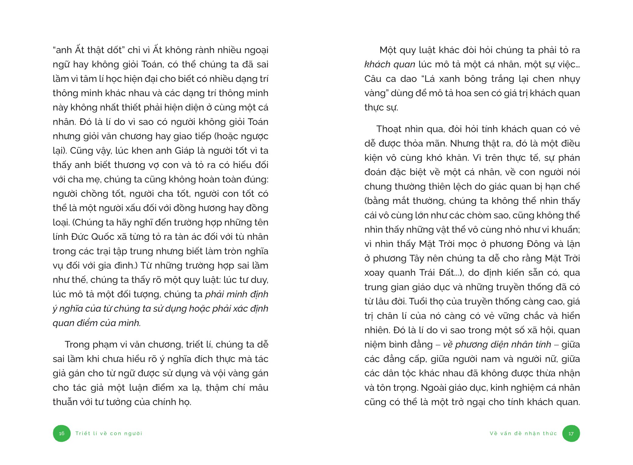 triết lí về con người - về vấn đề nhận thức