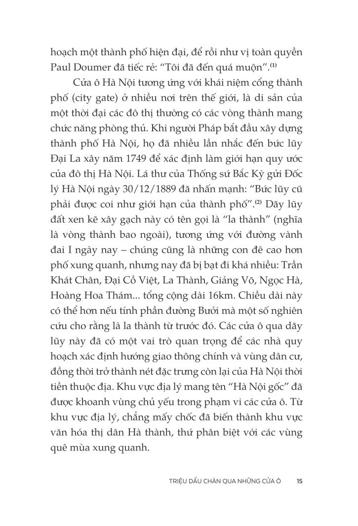 triệu dấu chân qua những cửa ô