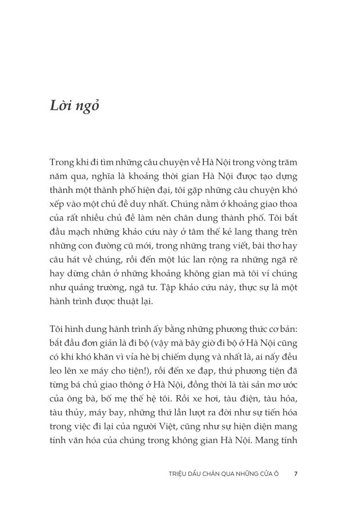 triệu dấu chân qua những cửa ô