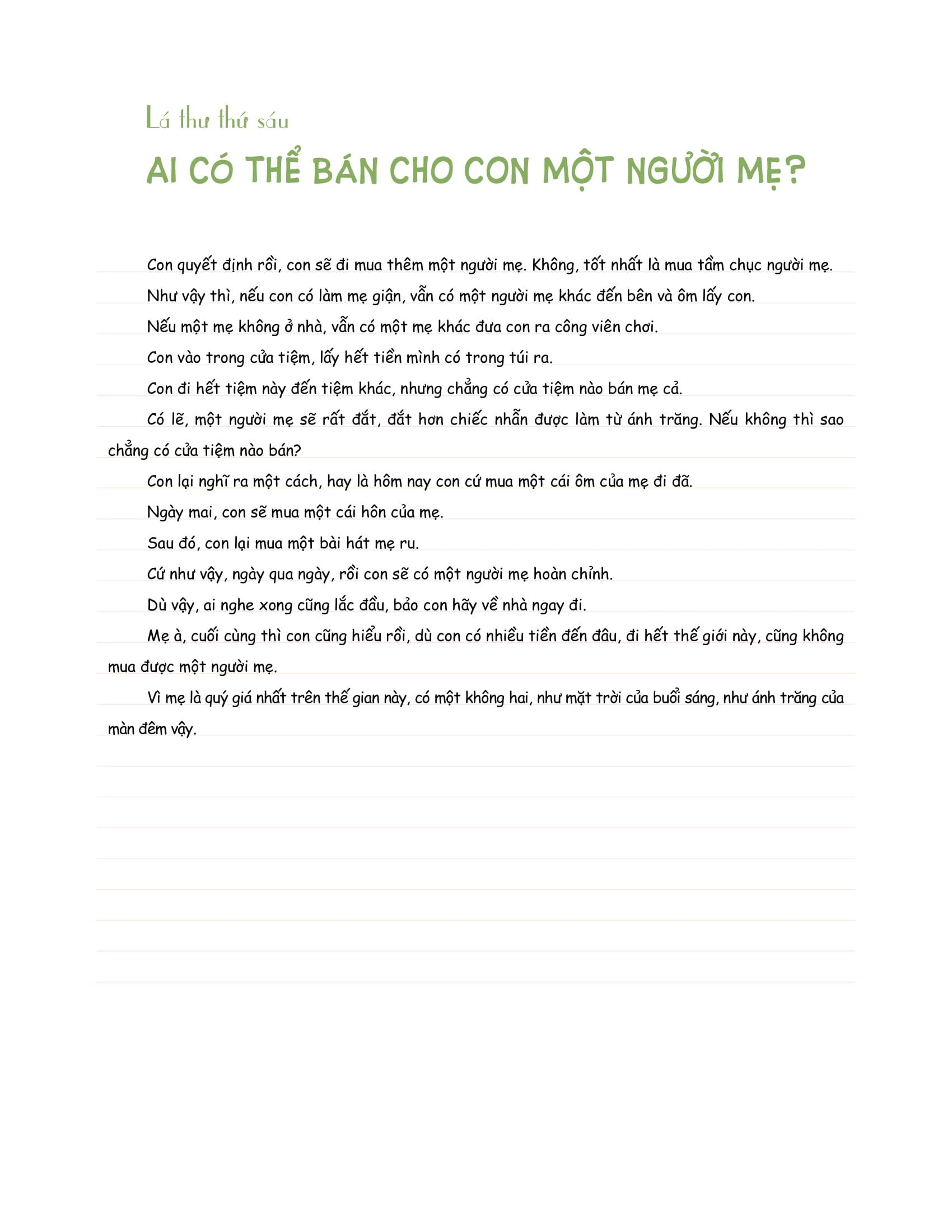 triệu lá thư gửi mẹ - bìa cứng