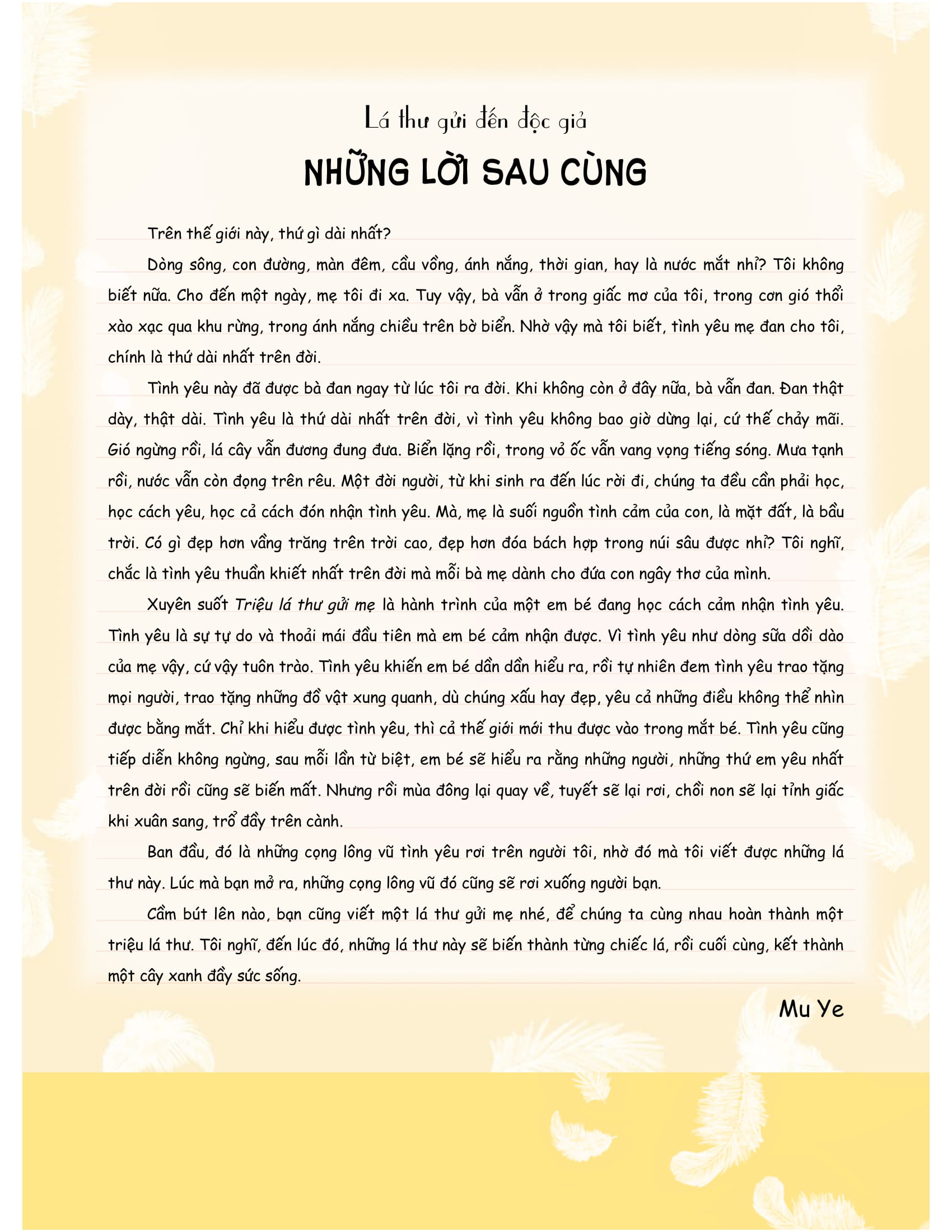 triệu lá thư gửi mẹ - bìa cứng