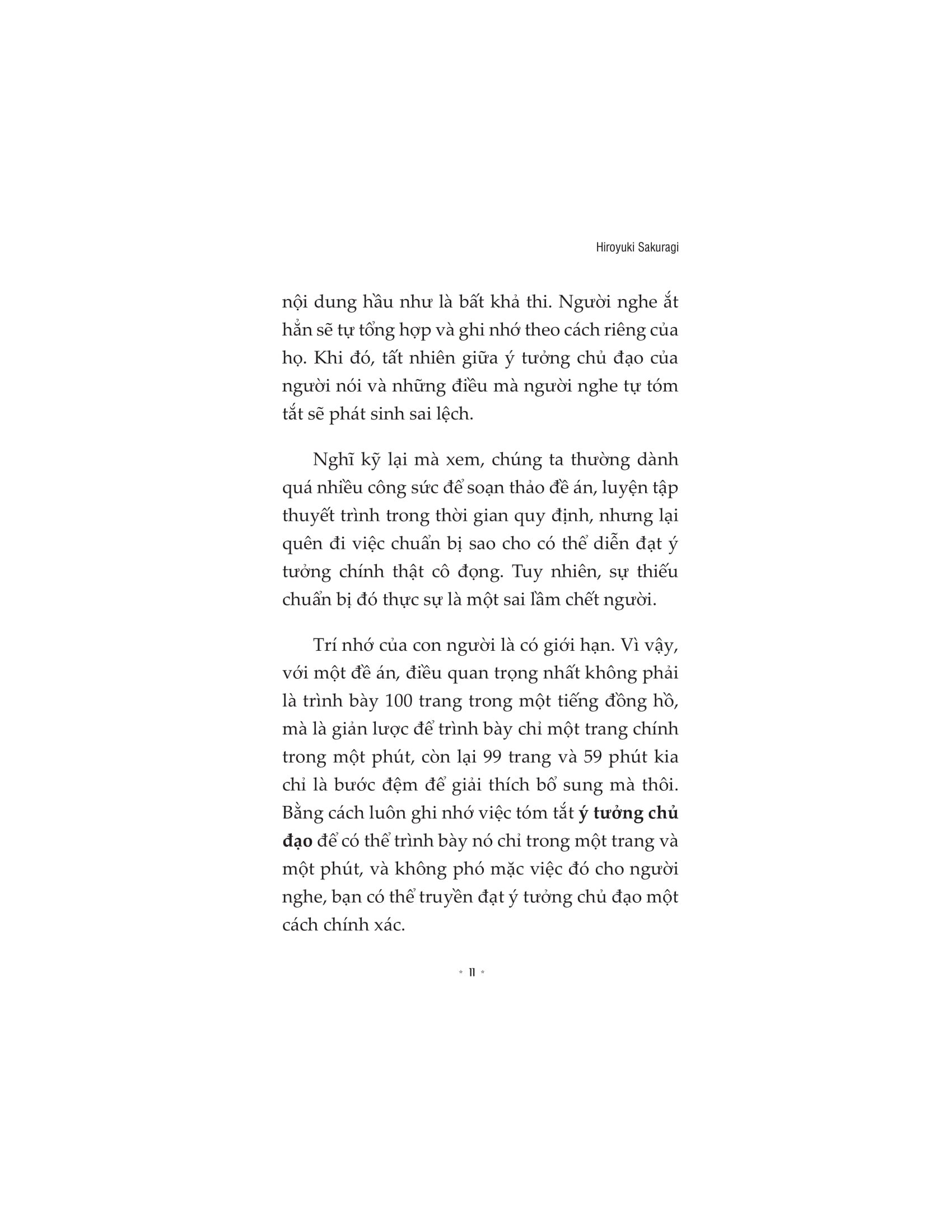 trình bày thuyết phục, kế hoạch rõ ràng, kết quả thực tế