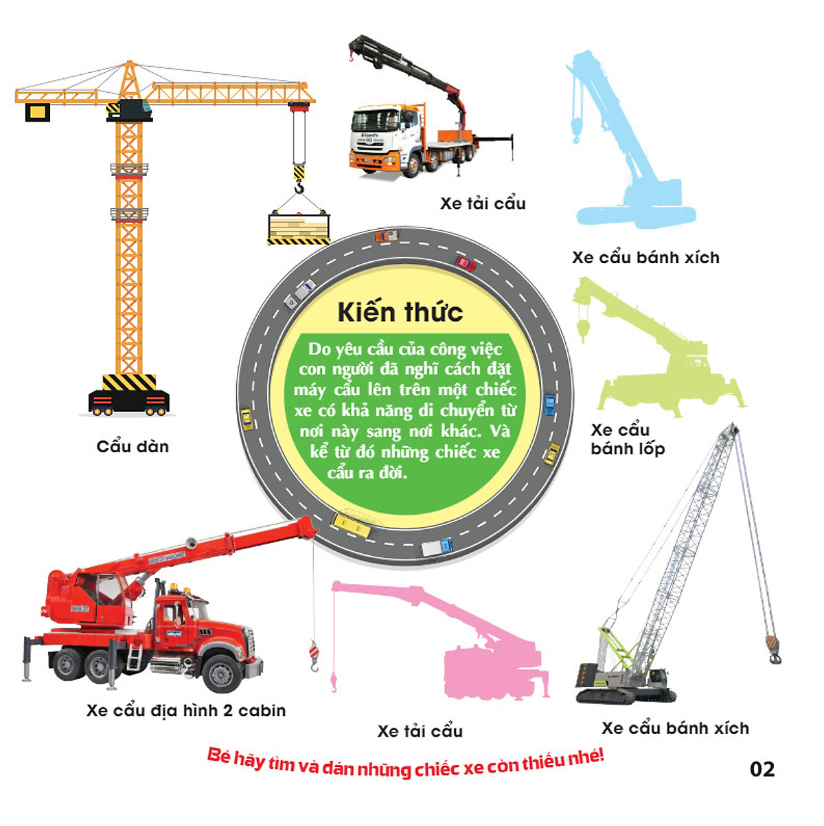 trò chơi dán hình iq-eq-cq - sticker - xe công trình - tập 2
