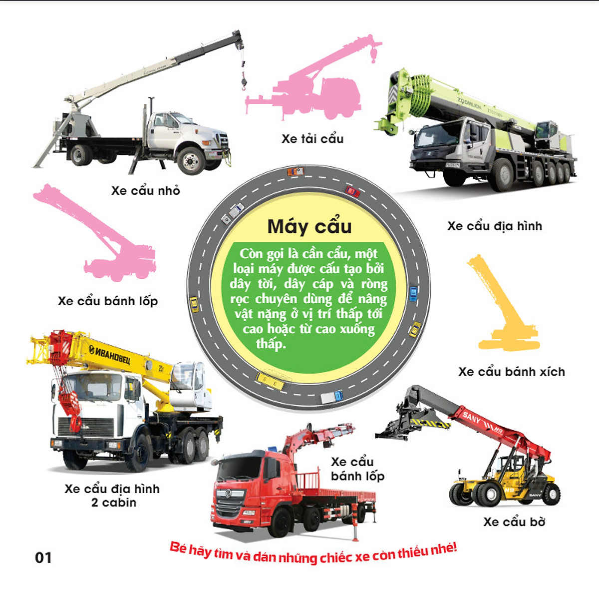 trò chơi dán hình iq-eq-cq - sticker - xe công trình - tập 2