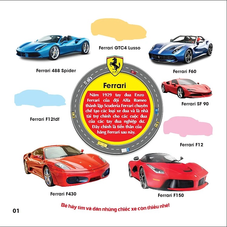 trò chơi dán hình iq-eq-cq - sticker - xe thể thao -tập 2