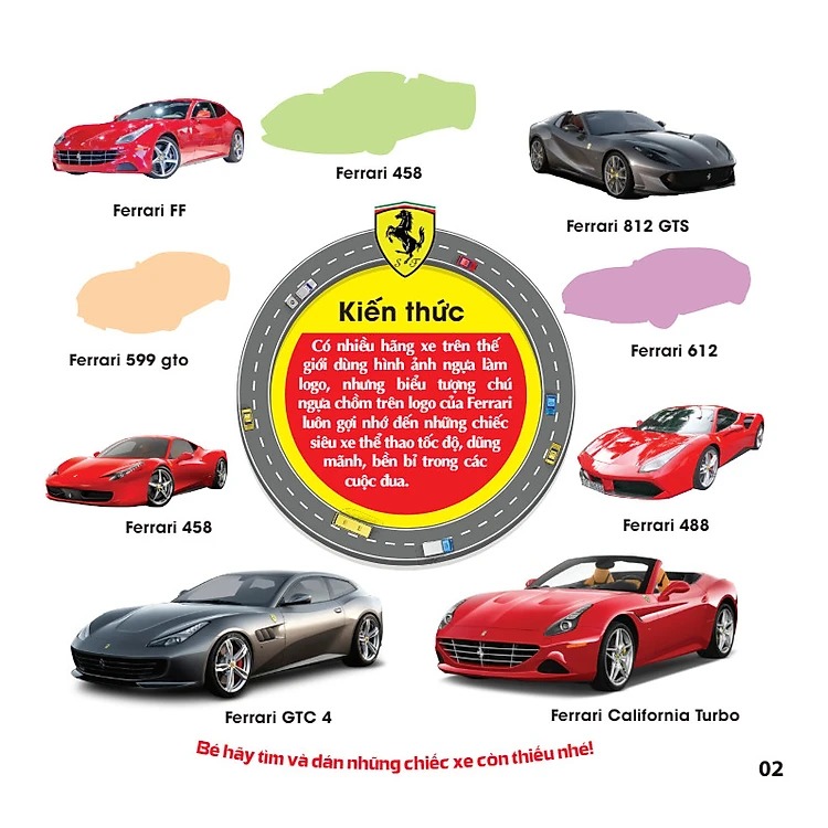 trò chơi dán hình iq-eq-cq - sticker - xe thể thao -tập 2