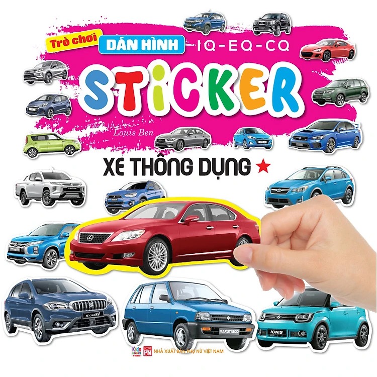 trò chơi dán hình iq-eq-cq - sticker - xe thông dụng - tập 1