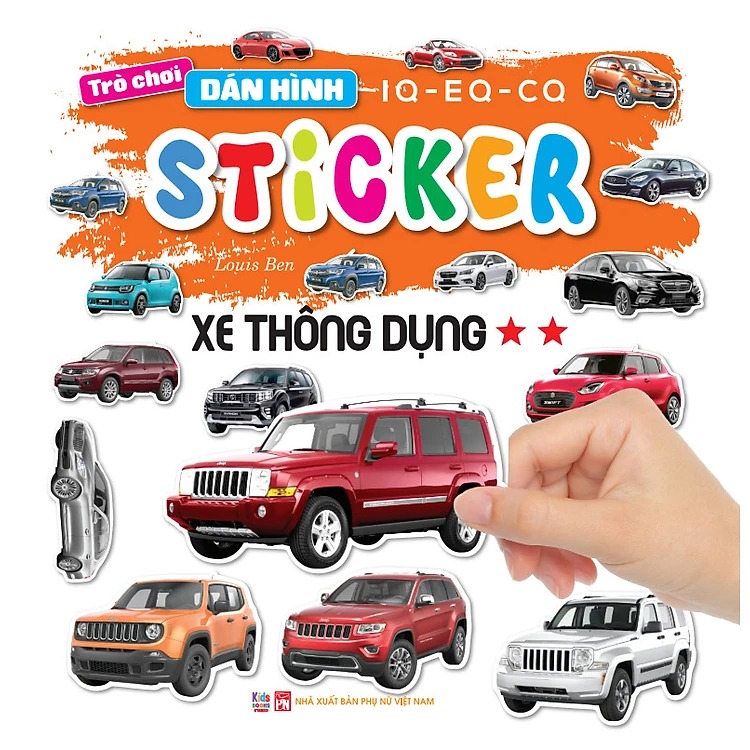 trò chơi dán hình iq-eq-cq - sticker - xe thông dụng - tập 2