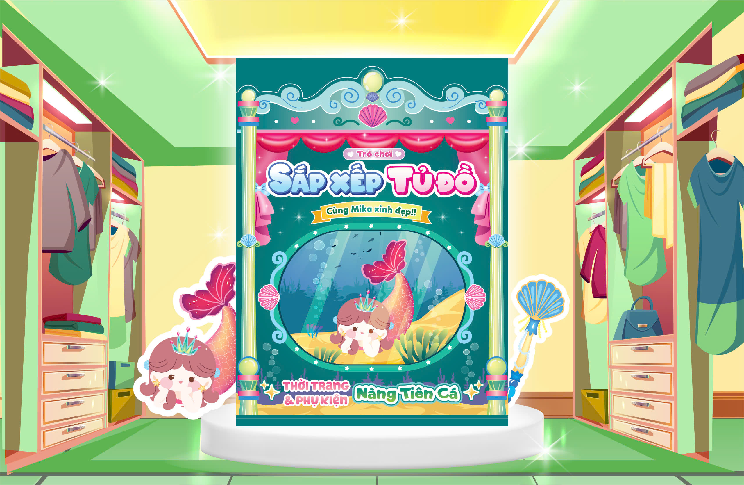 trò chơi sắp xếp tủ đồ cùng mika xinh đẹp - thời trang và phụ kiện nàng tiên cá