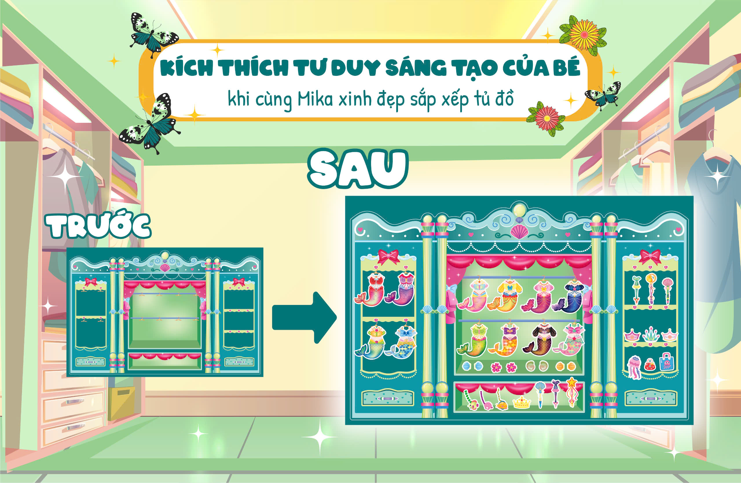 trò chơi sắp xếp tủ đồ cùng mika xinh đẹp - thời trang và phụ kiện nàng tiên cá