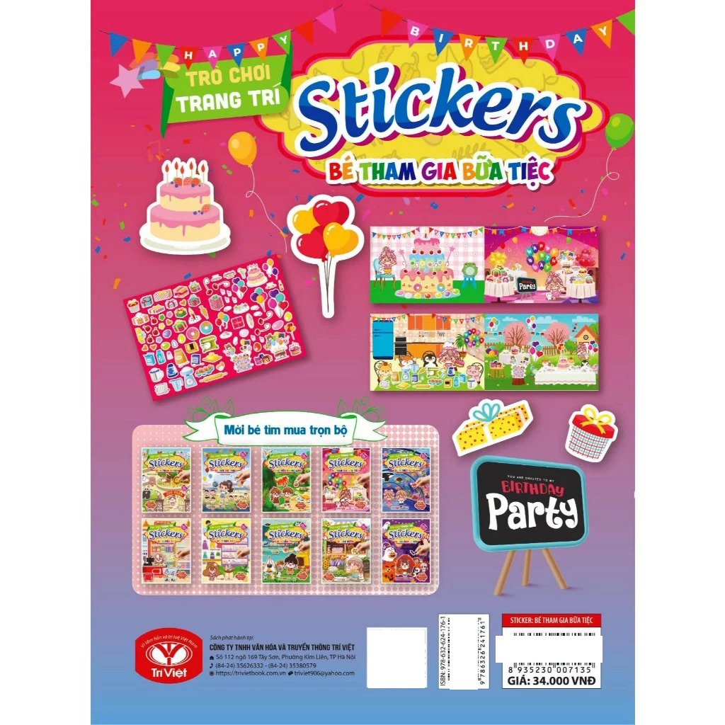 Tro Choi Trang Tri Stickers - Be Tham Gia Bua Tiec
