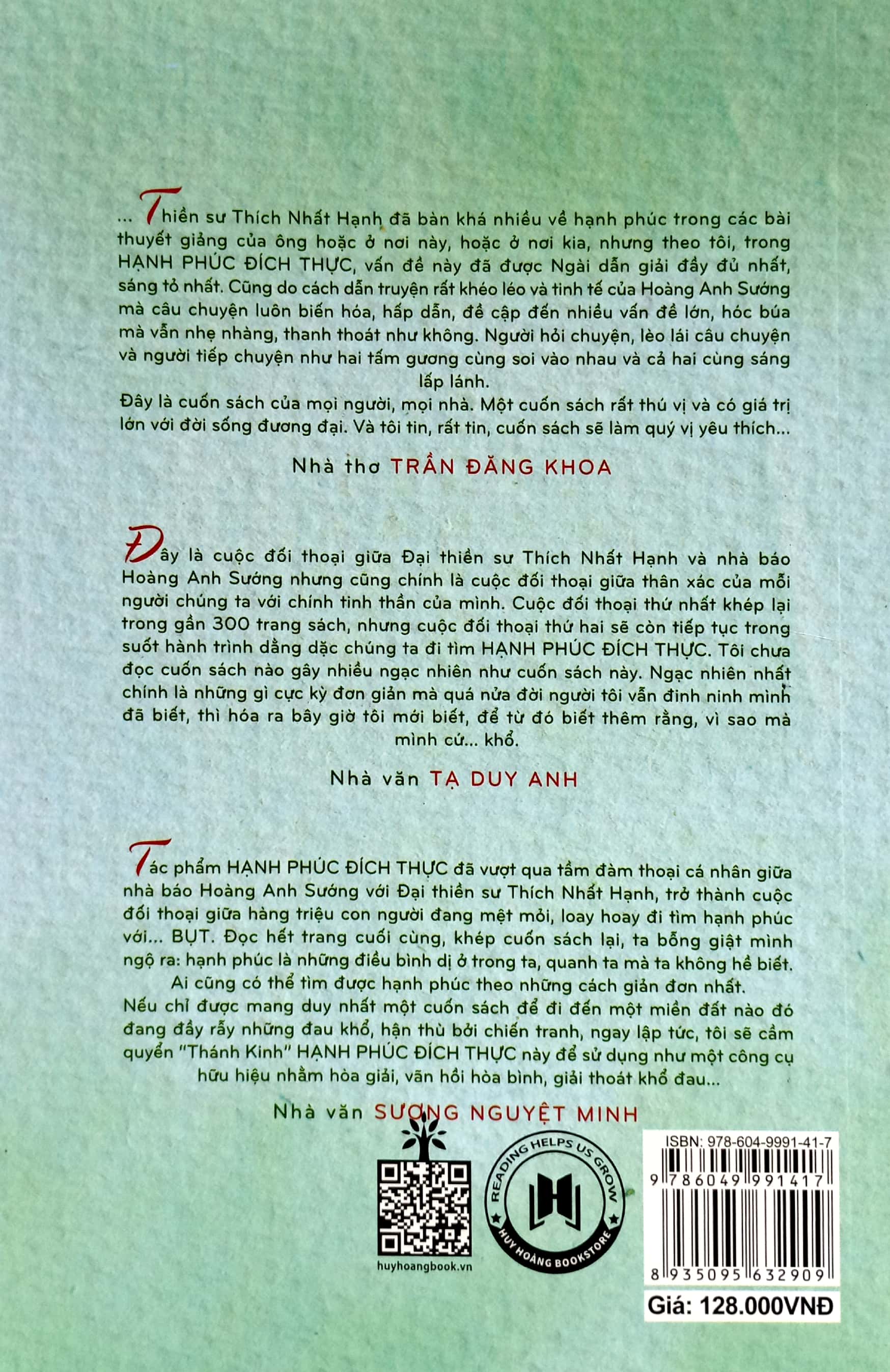 trò chuyện với thiền sư thích nhất hạnh - hạnh phúc đích thực (tái bản)