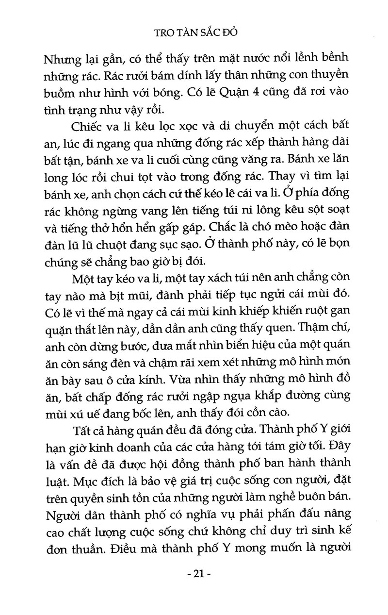 tro tàn sắc đỏ
