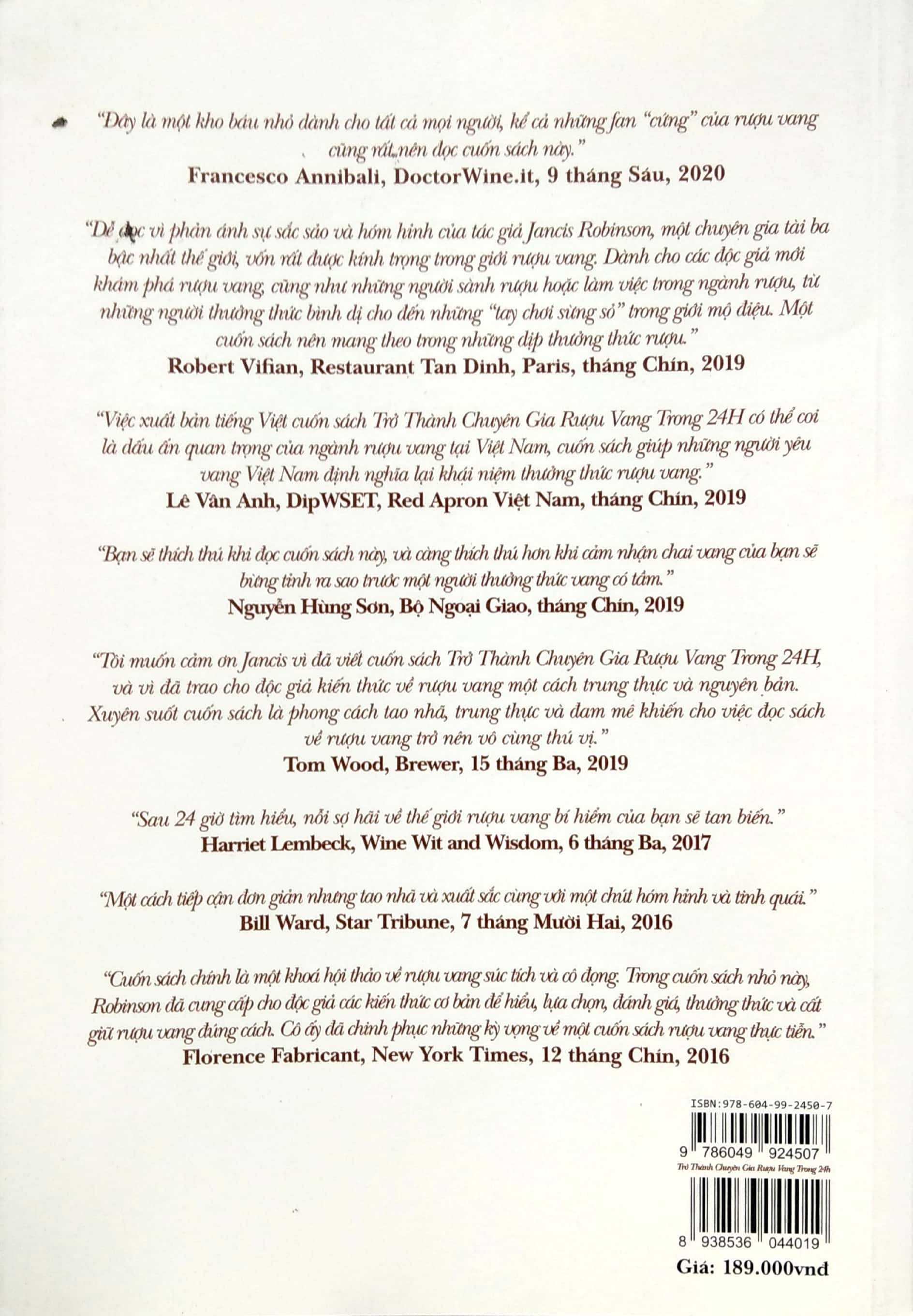 trở thành chuyên gia rượu vang trong 24h (tái bản 2021)