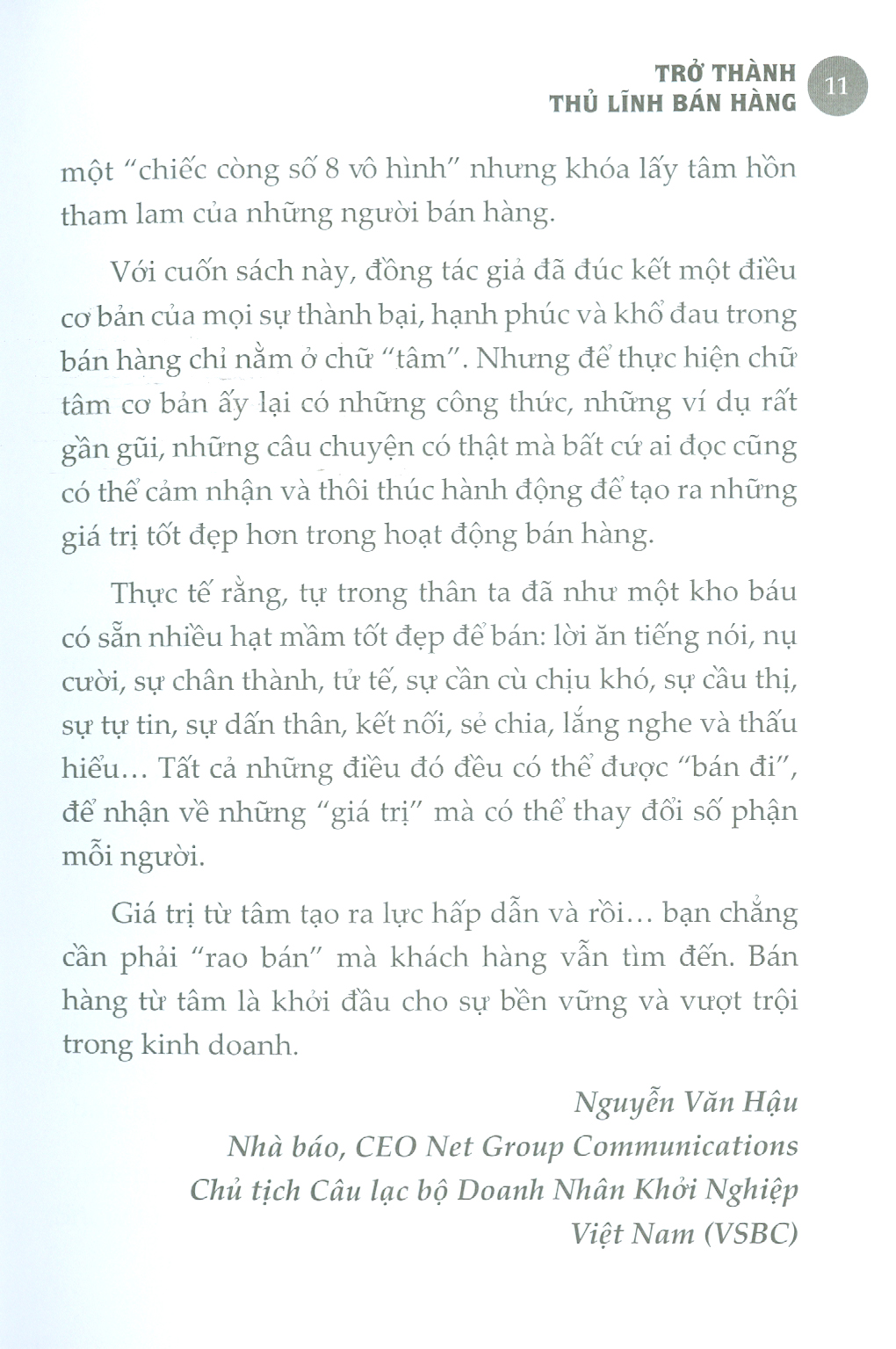 trở thành thủ lĩnh bán hàng - bán hàng từ tâm nâng tầm thương hiệu