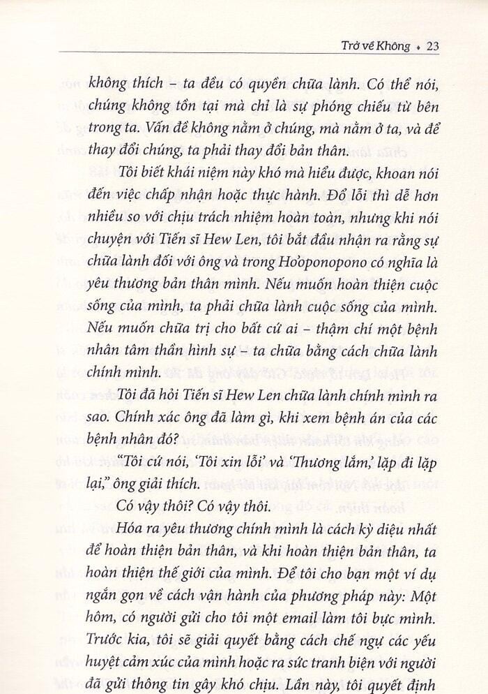 trở về không - trải nghiệm ho'oponopono