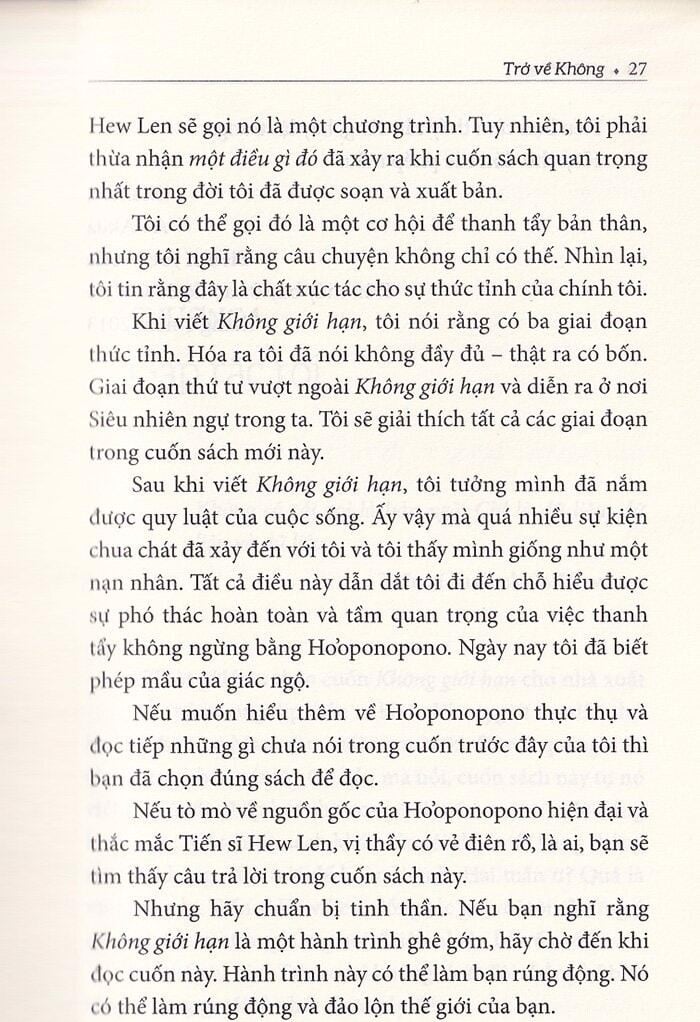 trở về không - trải nghiệm ho'oponopono