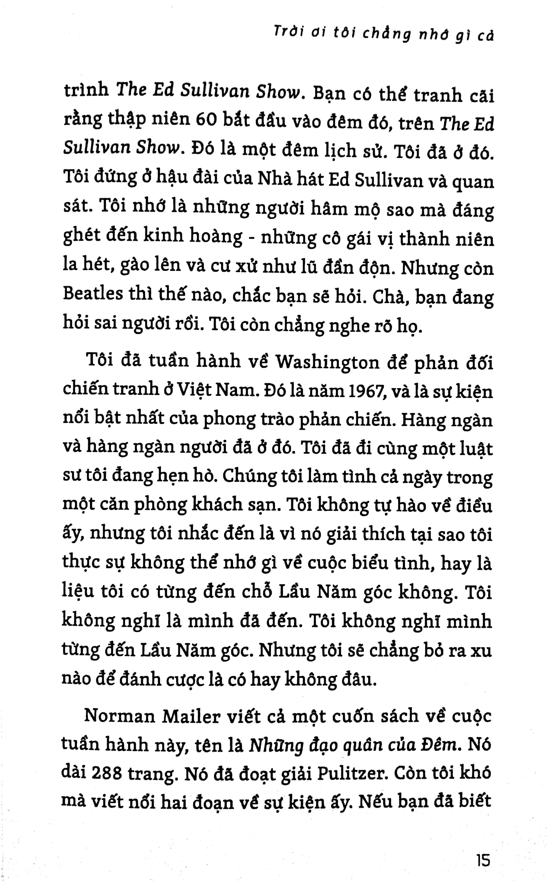 trời ơi, tôi chẳng nhớ gì cả