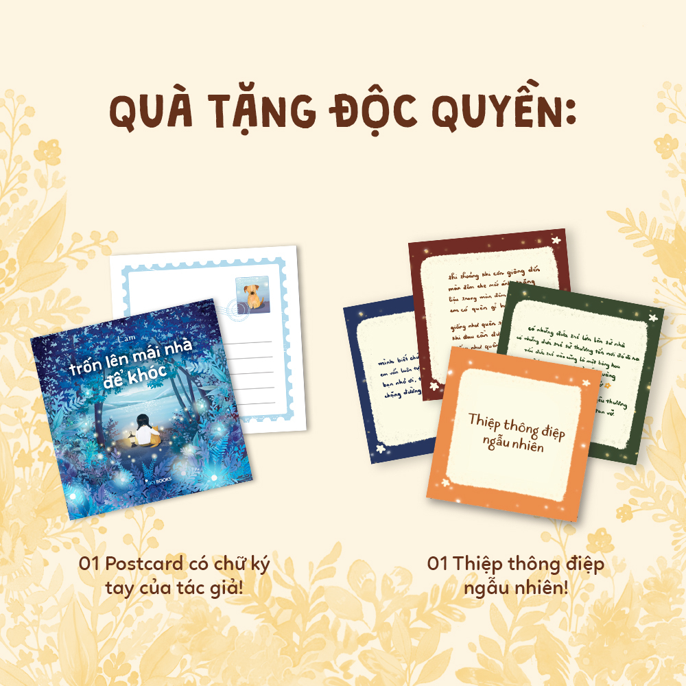 Trốn Lên Mái Nhà Để Khóc - Ấn Bản Sưu Tầm - Bìa Cứng - Tặng Kèm Bộ Lịch Mini 2026 Được Minh Họa Bởi Tác Giả + Đế Lịch Gỗ + Postcard Độc Quyền Có Chữ Ký Tác Giả + Thiệp Thông Điệp Ngẫu Nhiên - Độc Quyền Fahasa