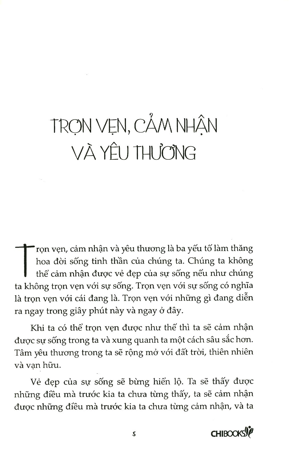 trọn vẹn cảm nhận yêu thương