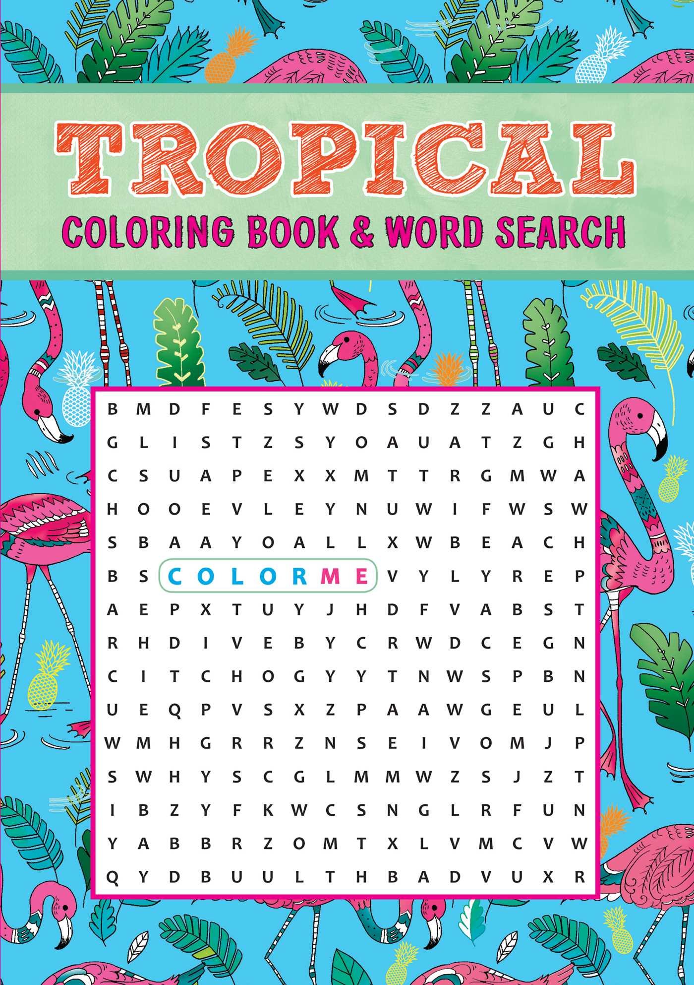 tropical coloring book & word search