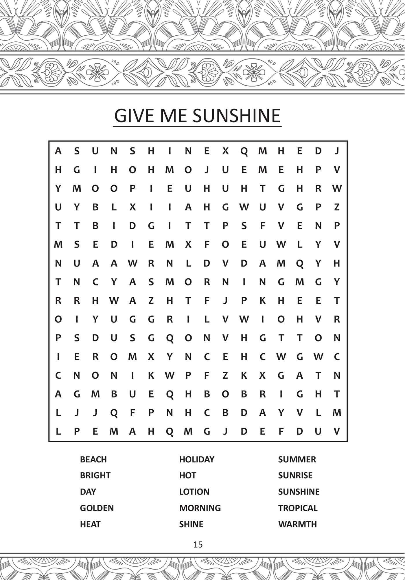 tropical coloring book & word search