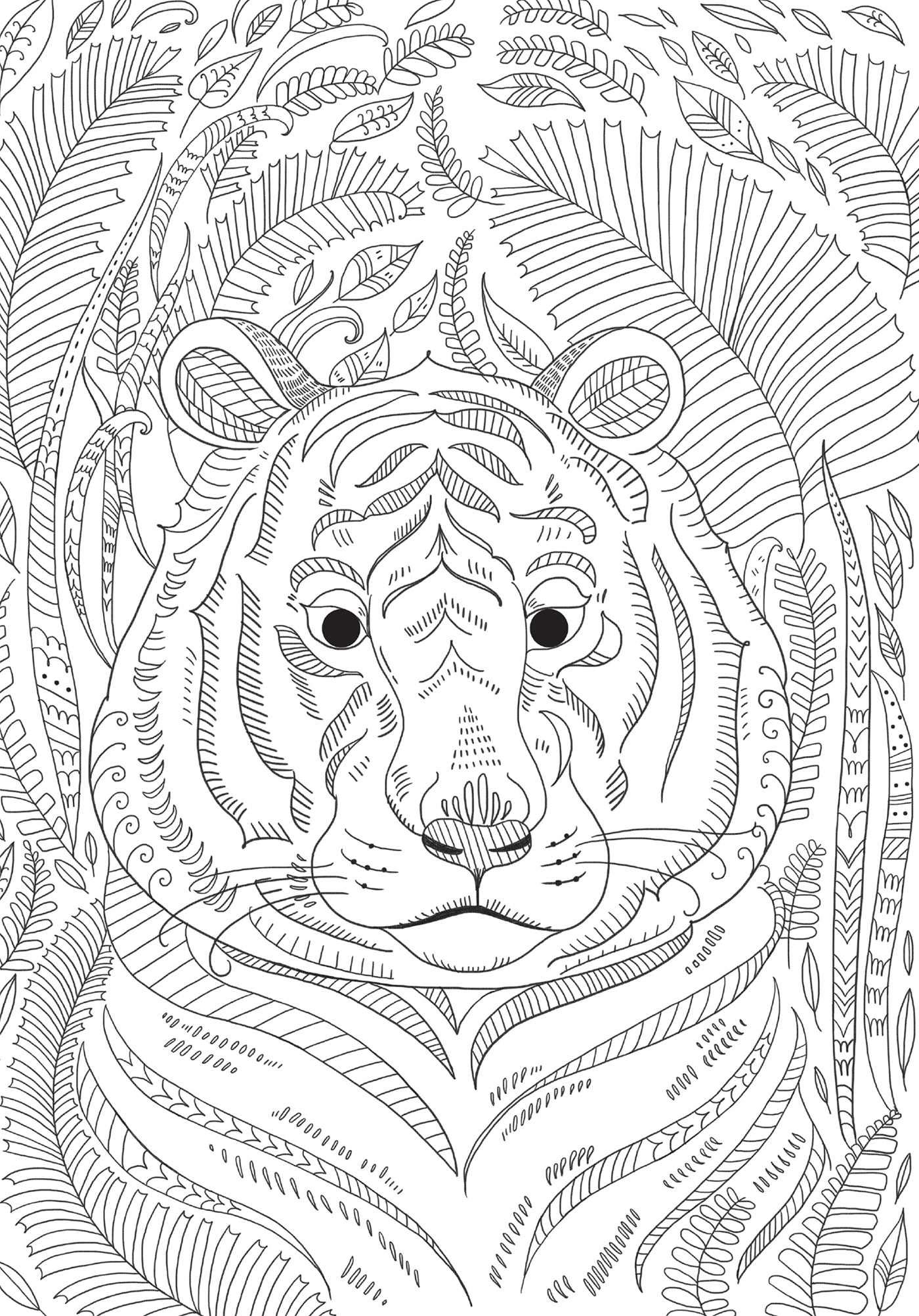 tropical coloring book & word search