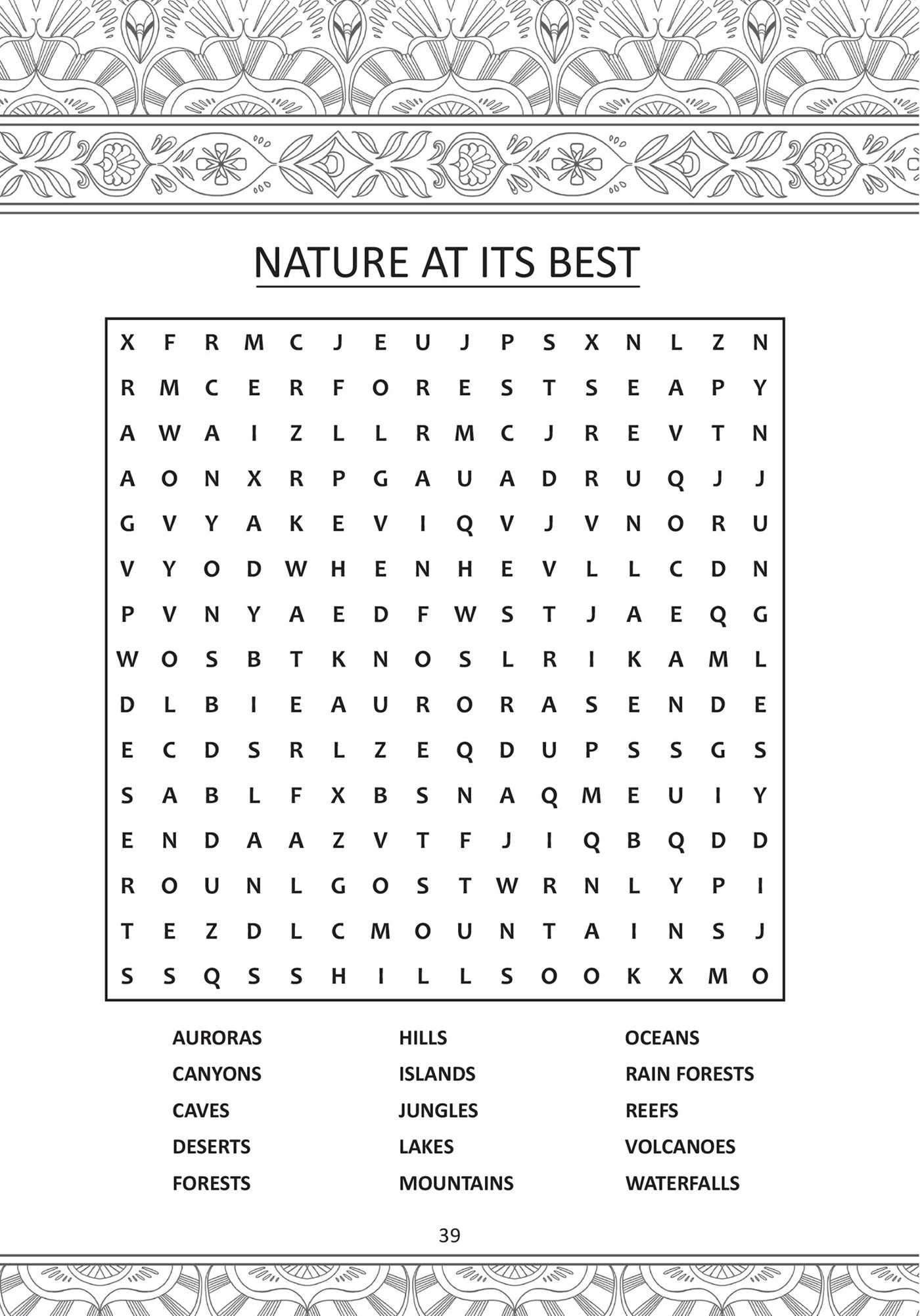 tropical coloring book & word search