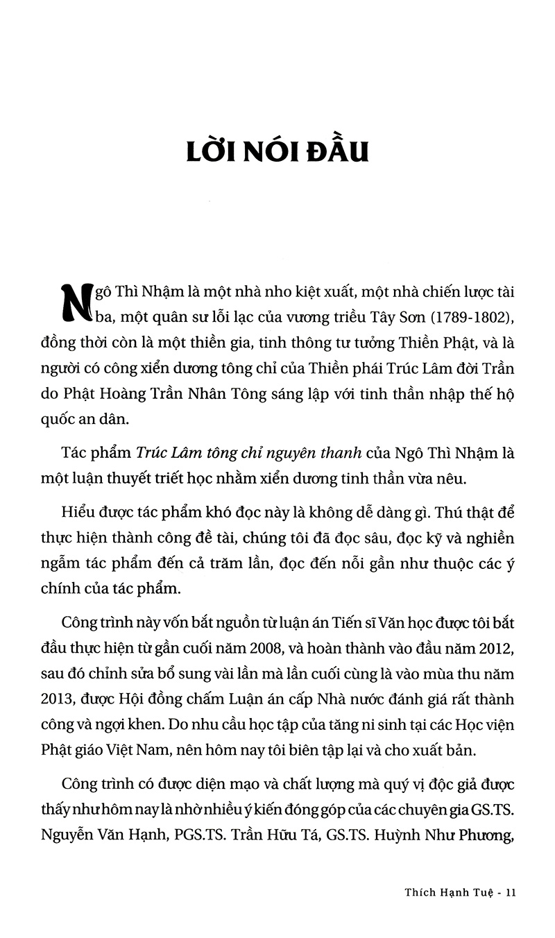 trúc lâm tông chỉ nguyên thanh trong văn học phật giáo việt nam
