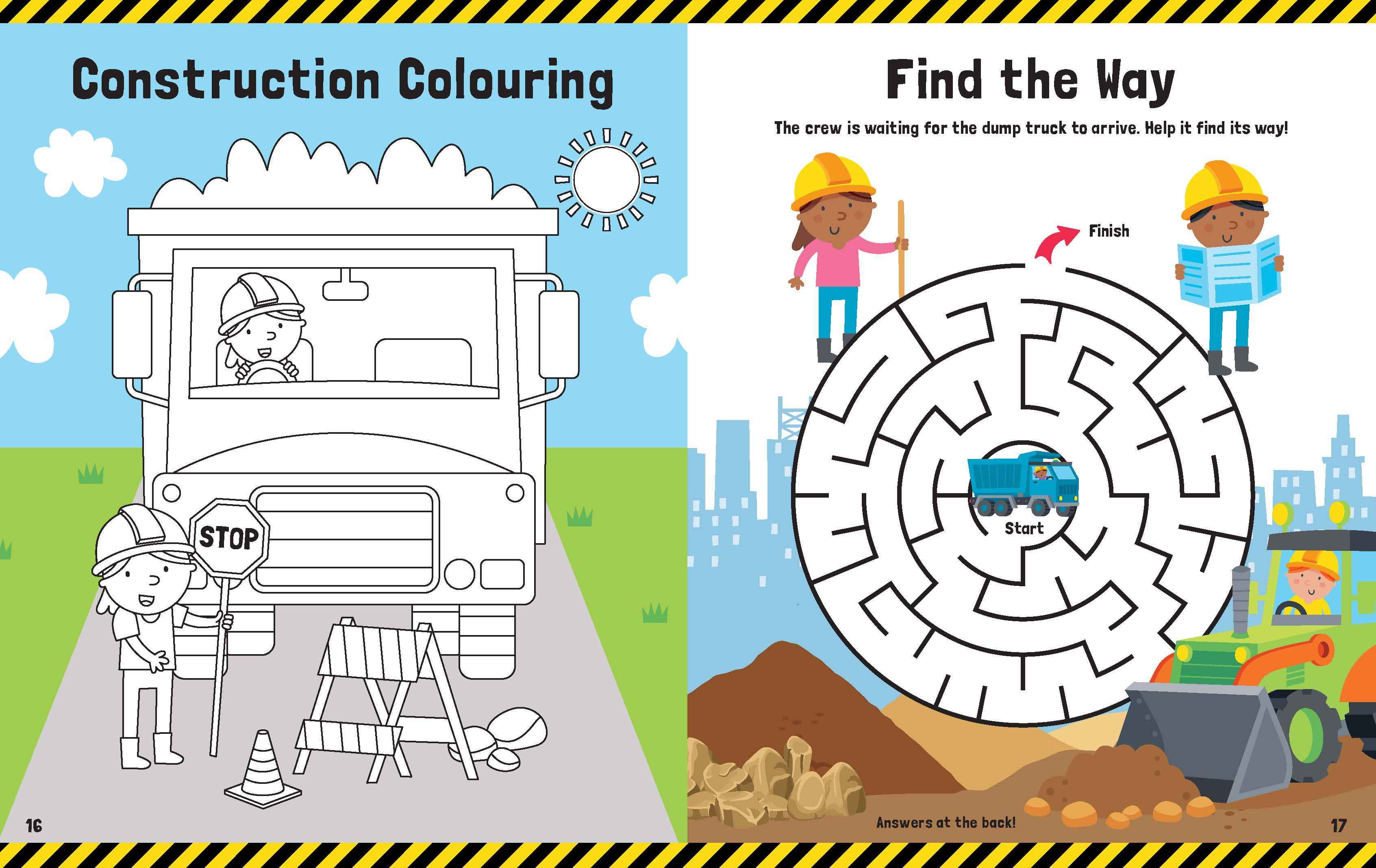 trucks & diggers - book & magnetic play set