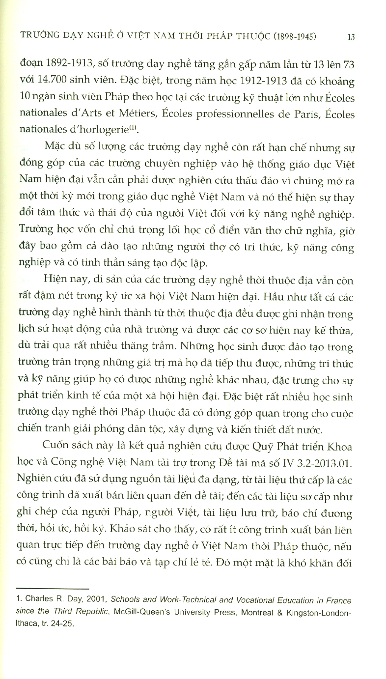 trường dạy nghề ở việt nam thời pháp thuộc (1898-1945)