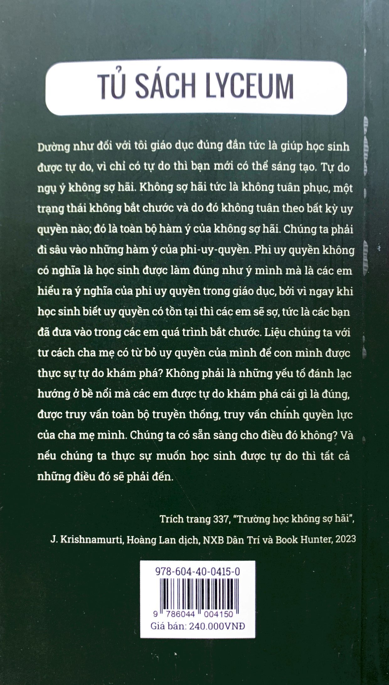 trường học không sợ hãi - đàm thoại với giáo viên và phụ huynh