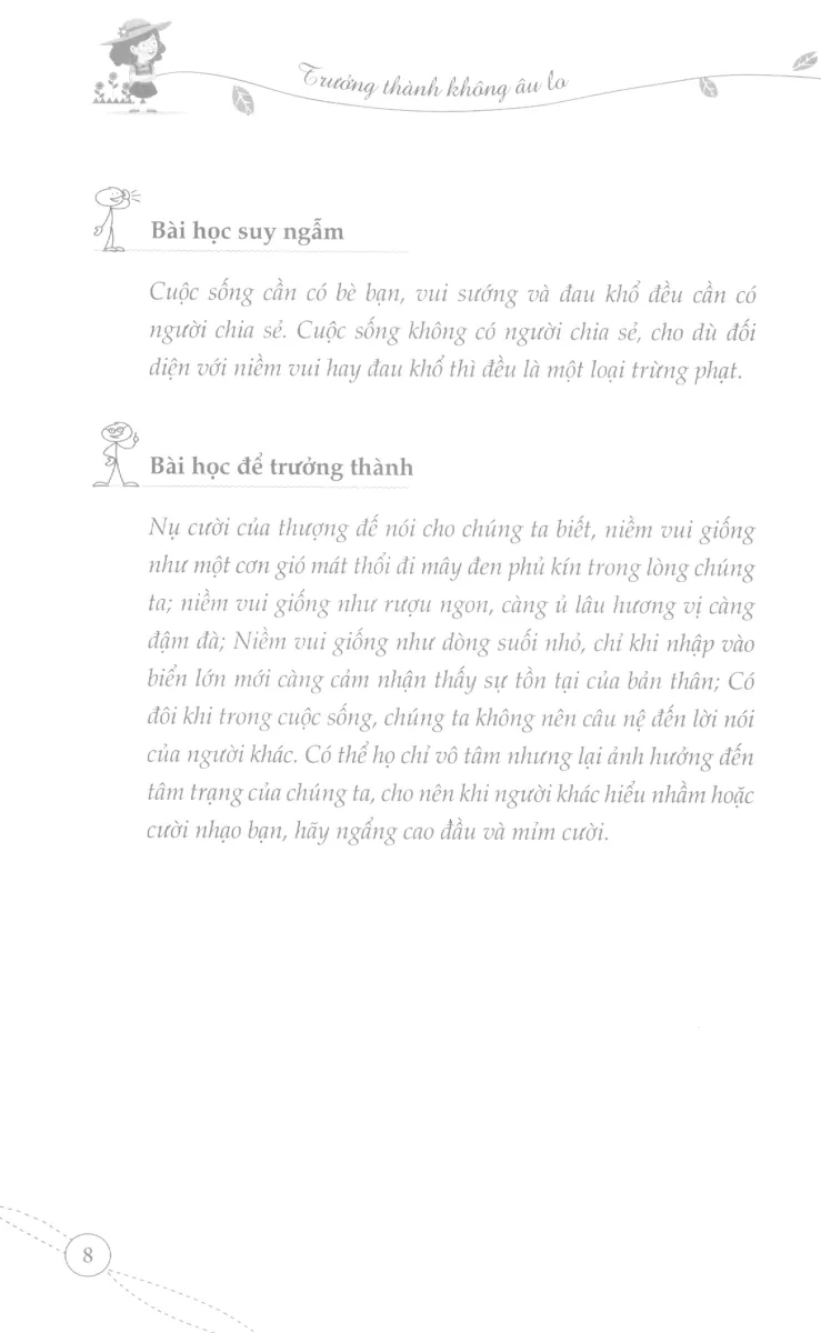 trưởng thành không âu lo - niềm vui từ sự sẻ chia