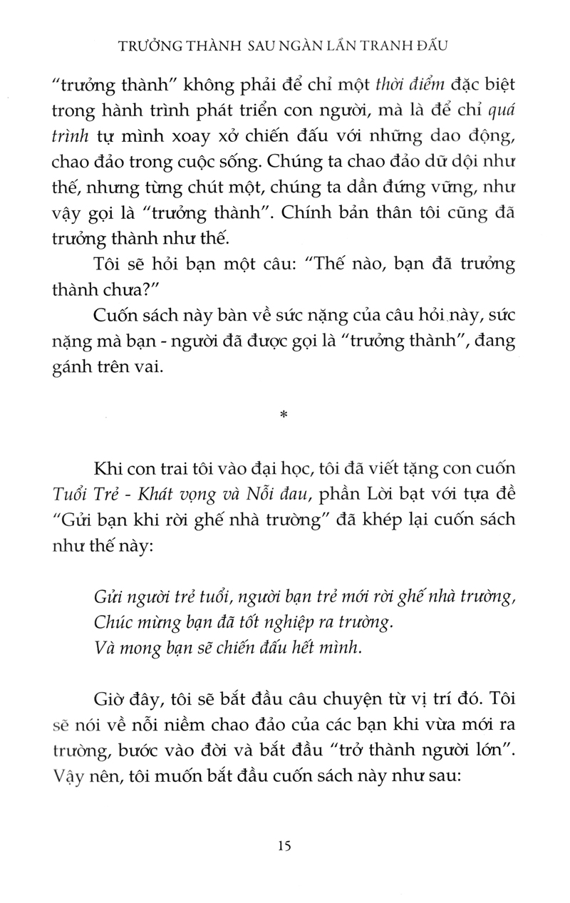 trưởng thành sau ngàn lần tranh đấu (tái bản 2018)