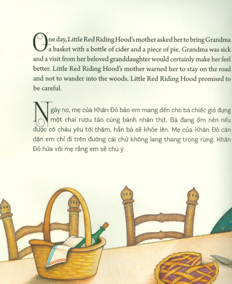 truyện cổ kinh điển thế giới với bản dịch mới - cô bé khăn đỏ - little red riding hood (tái bản 2020)