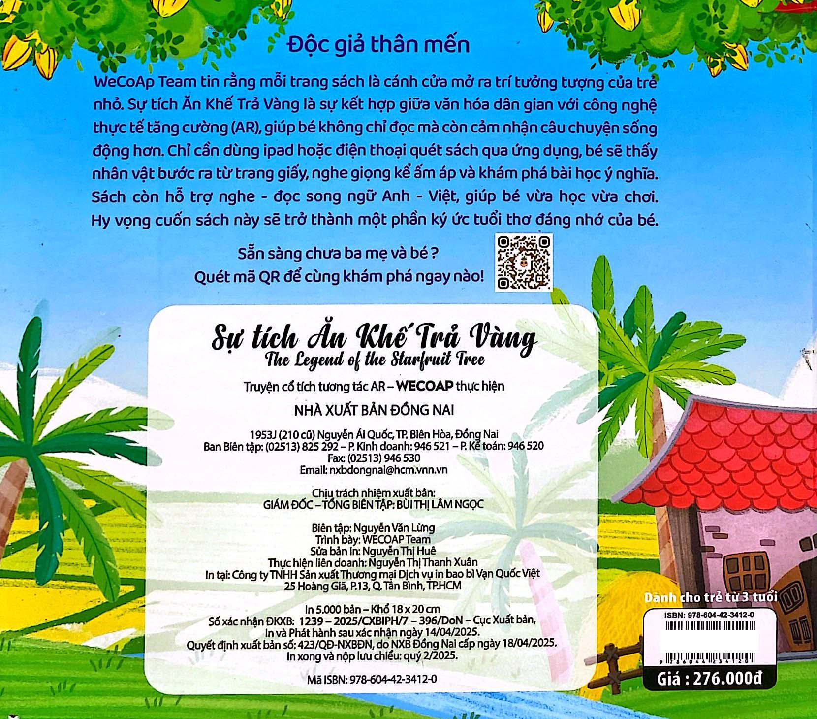 Truyện Cổ Tích AR - Sự Tích Ăn Khế Trả Vàng - The Legend Of The Starfruit Tree - Bìa Cứng