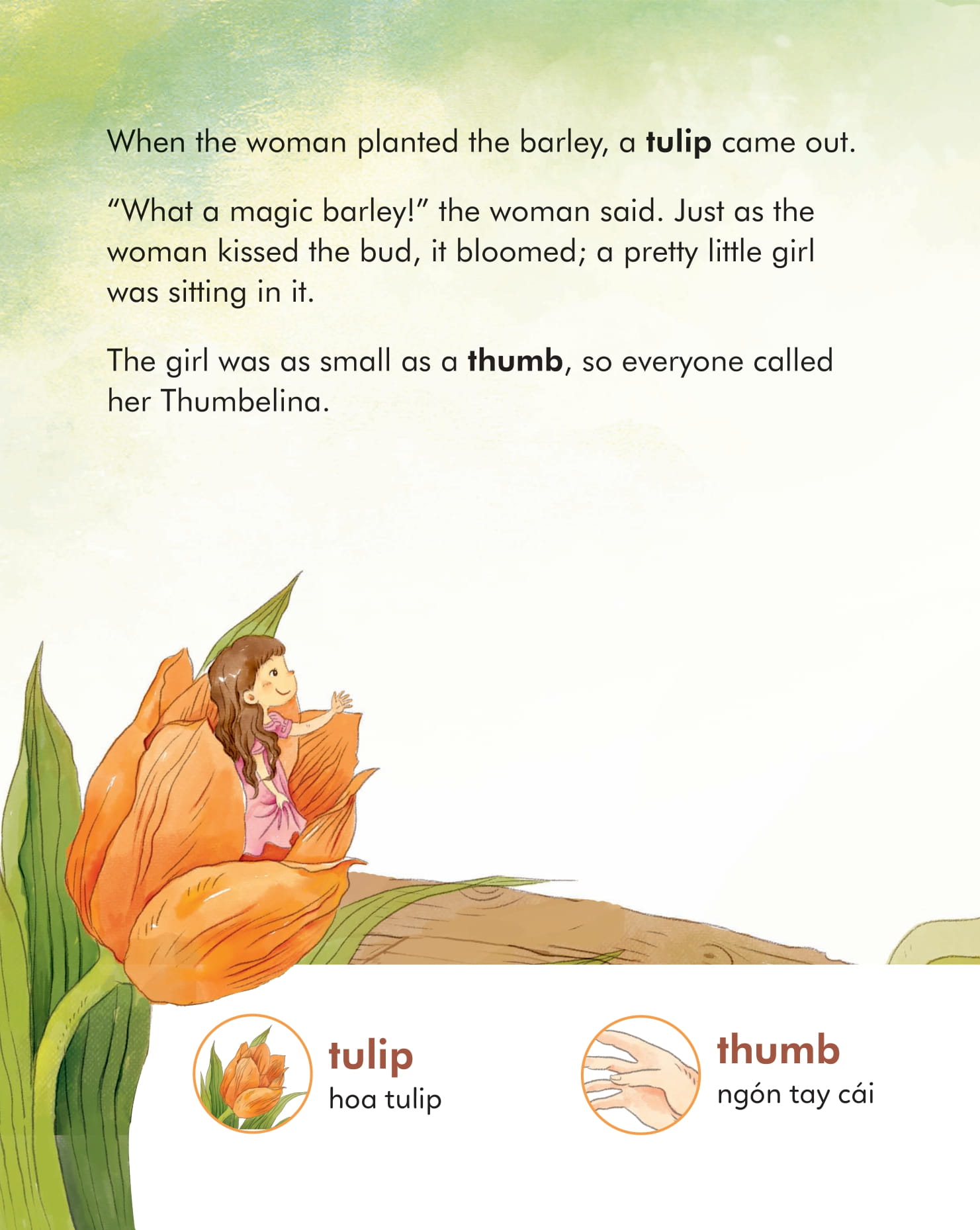 truyện cổ tích nổi tiếng (song ngữ việt anh) - thumbelina - cô bé tí hon