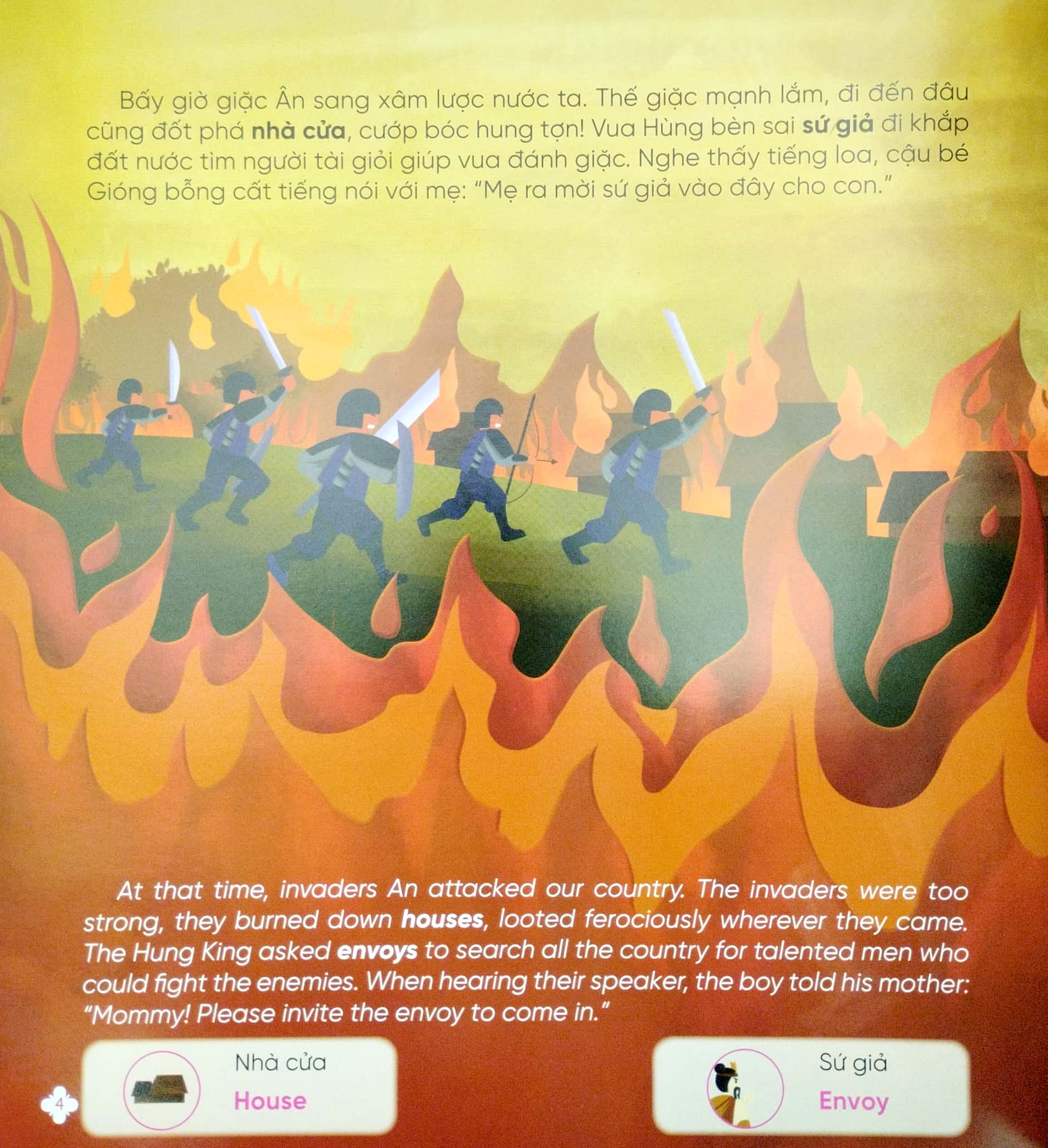 truyện cổ tích việt nam chọn lọc song ngữ việt-anh - xưa ơi là xưa - thánh gióng-yết kiêu-sơn tinh thủy tinh