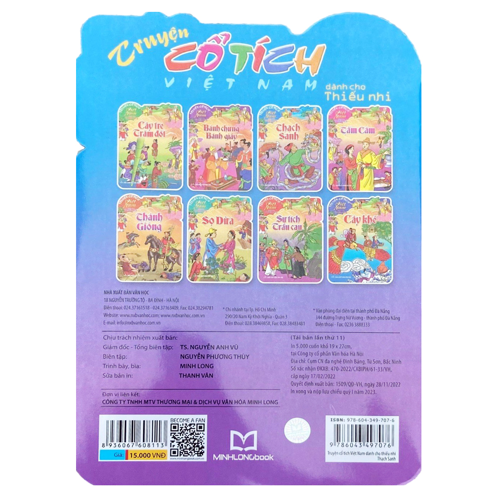 truyện cổ tích việt nam dành cho thiếu nhi - thạch sanh (tái bản 2023)