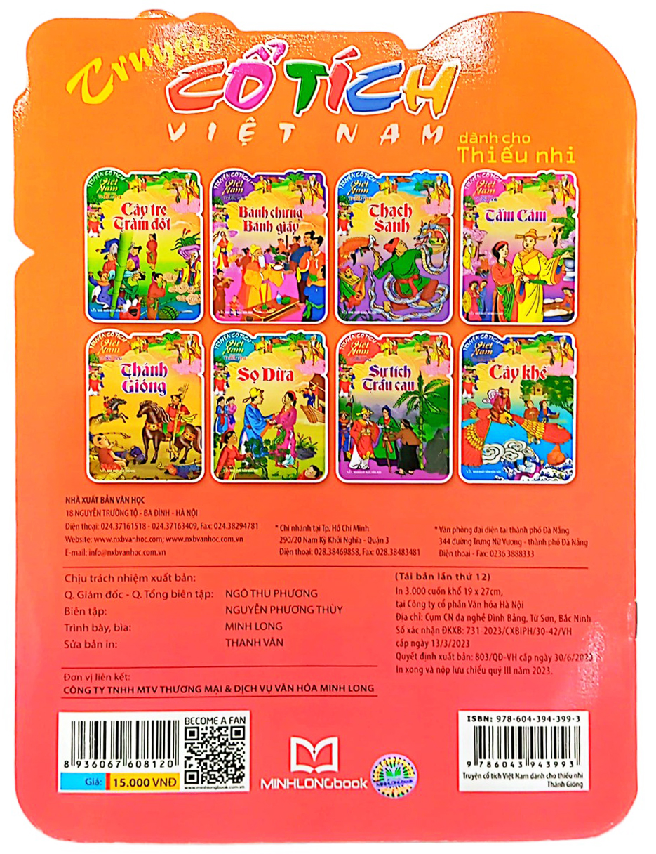 truyện cổ tích việt nam dành cho thiếu nhi - thánh gióng (tái bản 2023)