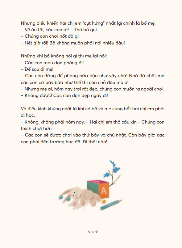 truyện hay giúp trẻ thông thái - chị em thỏ thích tự do