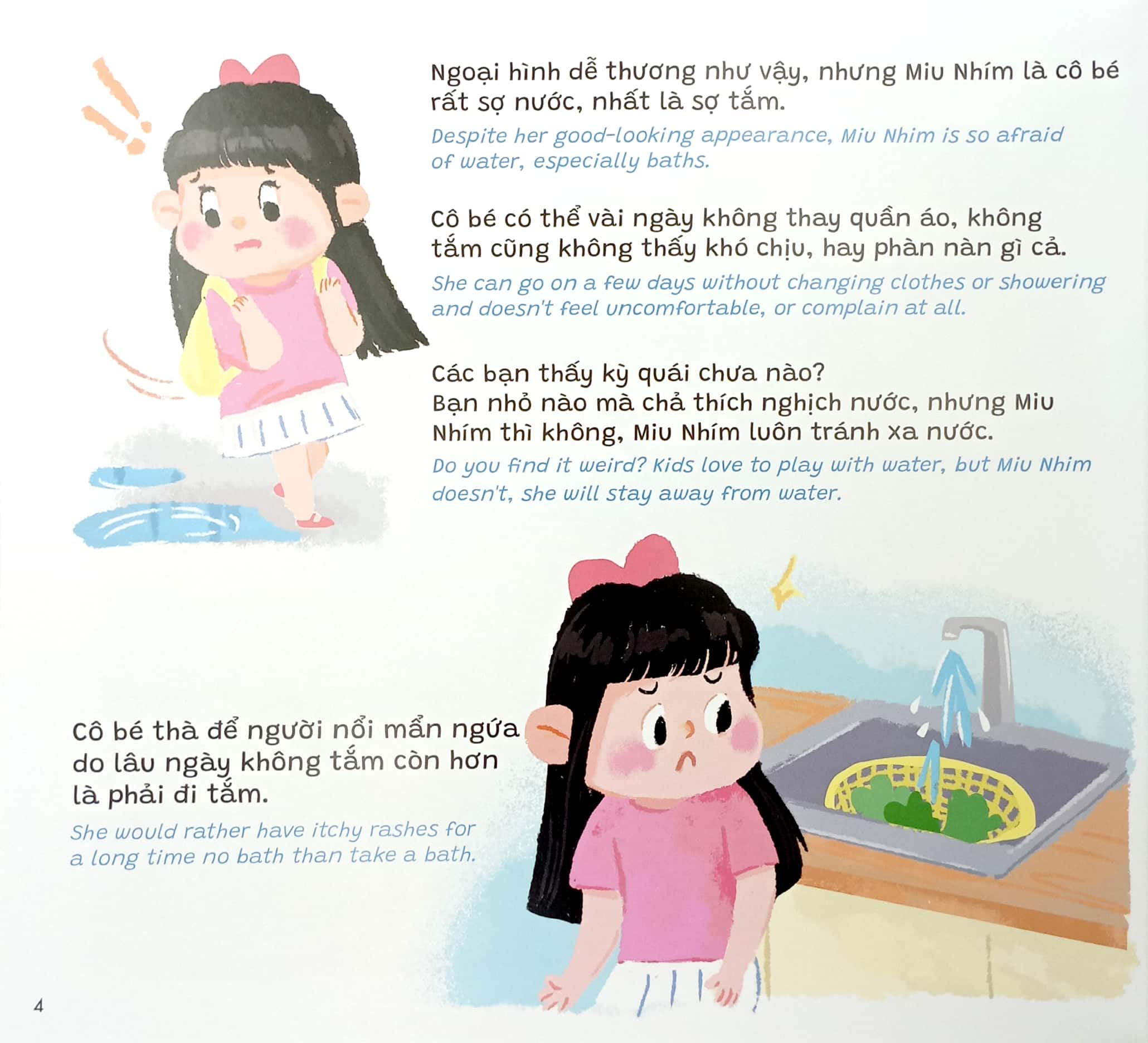 truyện kể cho miu hiểu chuyện - con ghét tắm (song ngữ việt-anh)